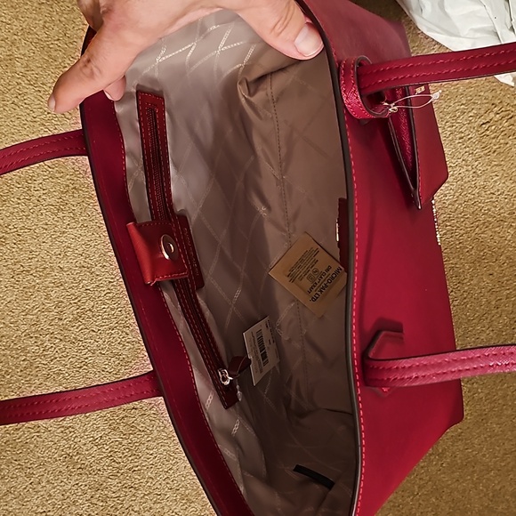 Michael Kors Deep Red Charlie Tote With Small Zip Case NWT Handbag Beautiful - Picture 9 of 14